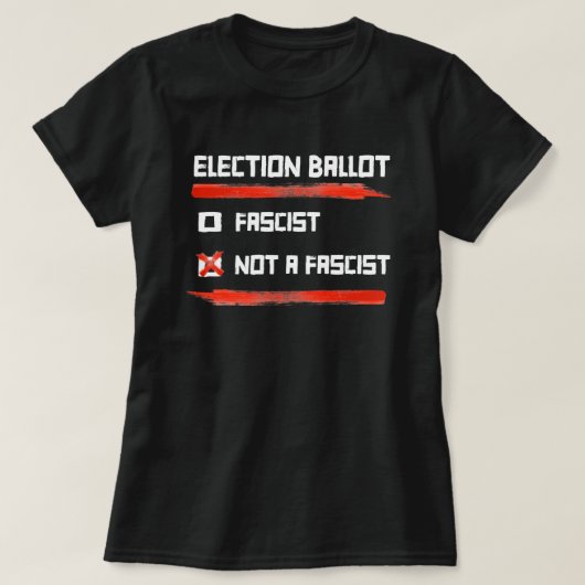 Verkiezingen 2024: Stemming niet fascistisch T-shirt (Design voorkant)