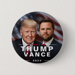 Verkiezingen Donald Trump Vance 2024 Ronde Button 5,7 Cm
