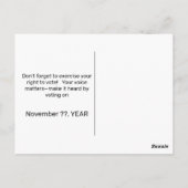 Verkiezingen Goud Patriottisch Briefkaart (Achterkant)