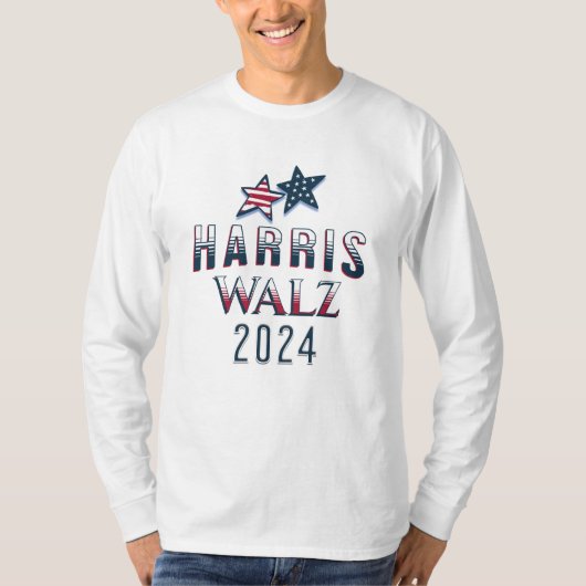 Verkiezingen Harris en Walz 2024 T-shirt (Voorkant)