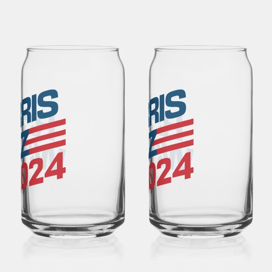 Verkiezingen Harris Walz 2024 Blikvorm Glas (Links)