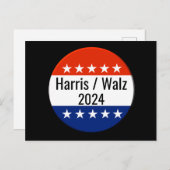 Verkiezingen Harris Walz 2024 Briefkaart (Voorkant / Achterkant)