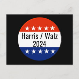 Verkiezingen Harris Walz 2024 Briefkaart