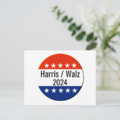 Verkiezingen Harris Walz 2024 Briefkaart (Staand voorkant)