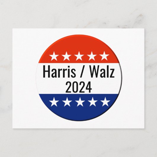 Verkiezingen Harris Walz 2024 Briefkaart (Voorkant)