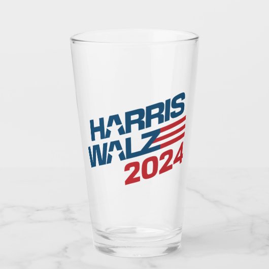 Verkiezingen Harris Walz 2024 Glas (Voorkant)