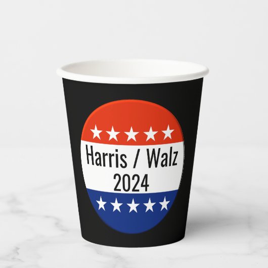 Verkiezingen Harris Walz 2024 Papieren Bekers (Voorkant)