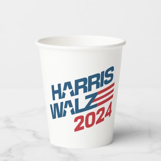 Verkiezingen Harris Walz 2024 Papieren Bekers (Achterkant)