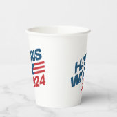 Verkiezingen Harris Walz 2024 Papieren Bekers (Links)