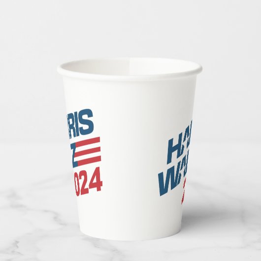 Verkiezingen Harris Walz 2024 Papieren Bekers (Links)