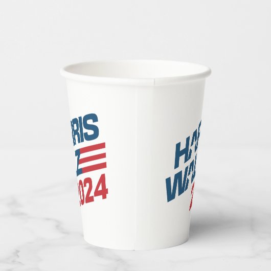 Verkiezingen Harris Walz 2024 Papieren Bekers (Rechts)