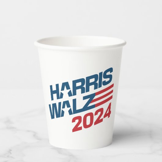 Verkiezingen Harris Walz 2024 Papieren Bekers (Voorkant)