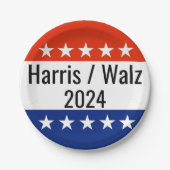 Verkiezingen Harris Walz 2024 Papieren Bordje (Voorkant)