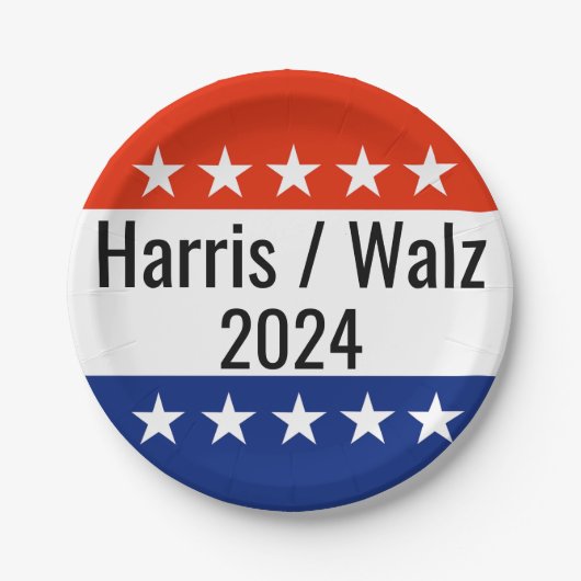 Verkiezingen Harris Walz 2024 Papieren Bordje (Voorkant)