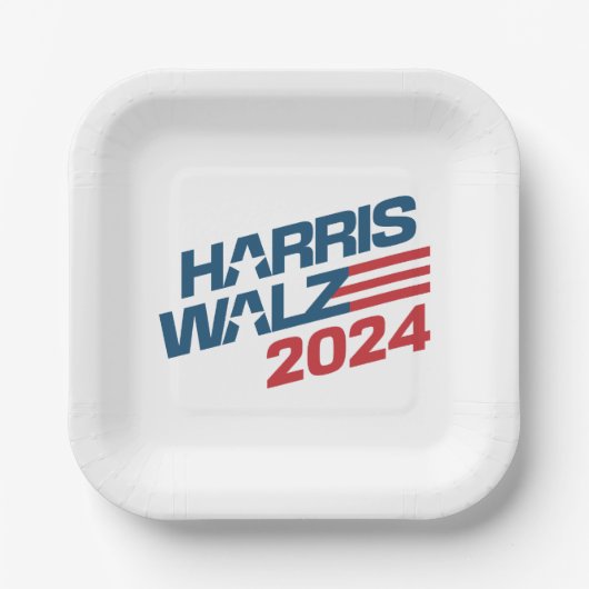 Verkiezingen Harris Walz 2024 Papieren Bordje (Voorkant)