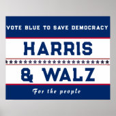 Verkiezingen Harris & Walz 2024 Poster (Voorkant)