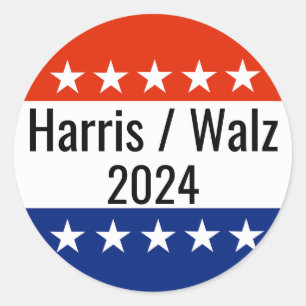 Verkiezingen Harris Walz 2024 Ronde Sticker