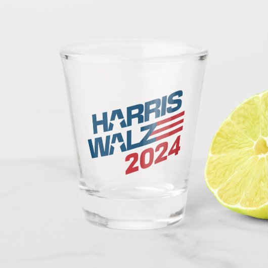 Verkiezingen Harris Walz 2024 Shot Glas (Voorkant)