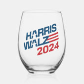 Verkiezingen Harris Walz 2024 Wijnglas Zonder Voet (Voorkant)