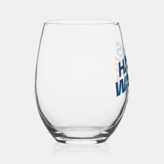 Verkiezingen Harris Walz 2024 Wijnglas Zonder Voet (Rechts)