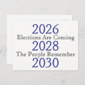 Verkiezingen komen eraan, het volk herinnert zich  briefkaart (Voorkant / Achterkant)