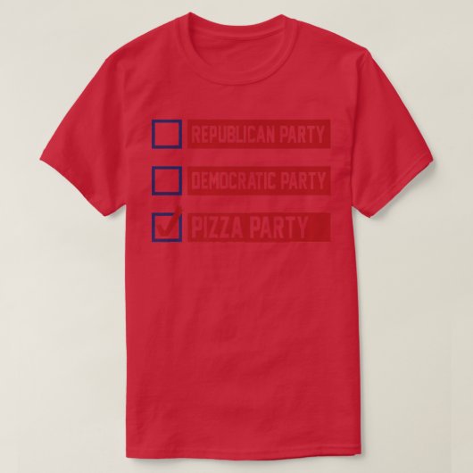 Verkiezingen Pizza Party T-shirt (Design voorkant)
