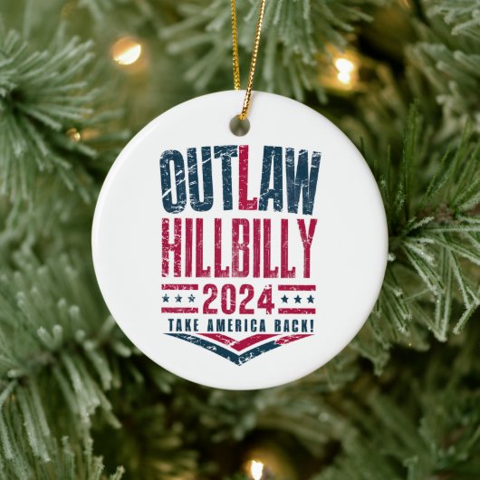  verkiezingen verbieden Amerikaanse vlag Hillbilly Keramisch Ornament (Boom)