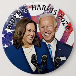 Verkiezingen voor de presidenten Biden en Harris 2 Ronde Button 6,0 Cm