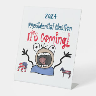 Verkiezingen voor het presidentschap 2024, het kom reclamebord met voetstuk
