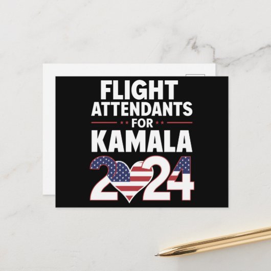 Verkiezingen voor Kamala Harris 2024 Briefkaart (Voorkant / Achterkant in situ)