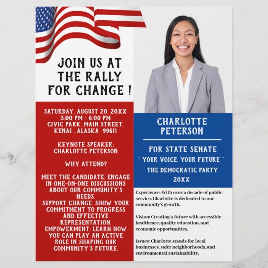 Verkiezingen voor politieke bijeenkomsten of evene flyer (Voorkant)