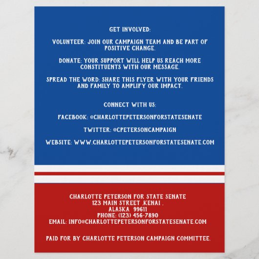 Verkiezingen voor politieke bijeenkomsten of evene flyer (Achterkant)