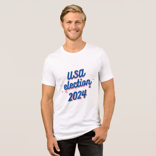 Verkiezingen VS 2024 T-shirt | stoutmoedige typogr (Voorkant volledig)
