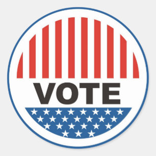 verkiezingen vs - president stembriefje politiek ronde sticker