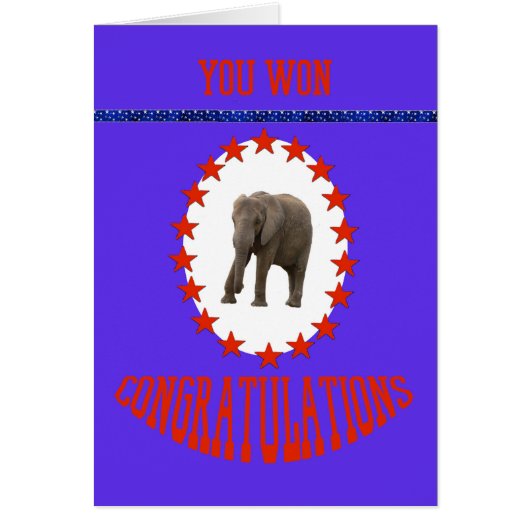 Verkiezingen winnen Gefeliciteerd met Elephant (Voorkant)