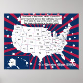 Verkiezingsavond partij 2024 Interactieve kleurkaa Poster (Voorkant)