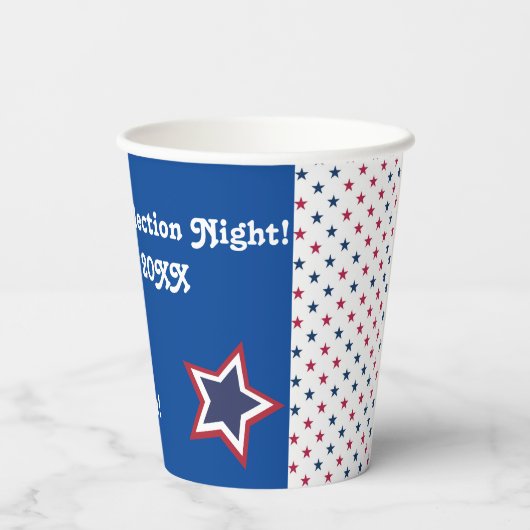 Verkiezingsavond partij 2024 Rood of Blauw gejuich Papieren Bekers (Achterkant)