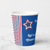 Verkiezingsavond partij 2024 Rood of Blauw gejuich Papieren Bekers (Voorkant)