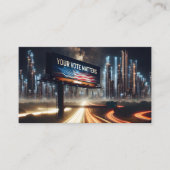 Verkiezingsbillboard met grote stad achtergrond visitekaartje (Voorkant)