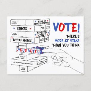 Verkiezingsbloktoren Meer op het spel Briefkaart