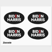 Verkiezingscampagne Biden/Harris Black en White Ovale Sticker (Vel)