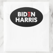 Verkiezingscampagne Biden/Harris Black en White Ovale Sticker (Tas)