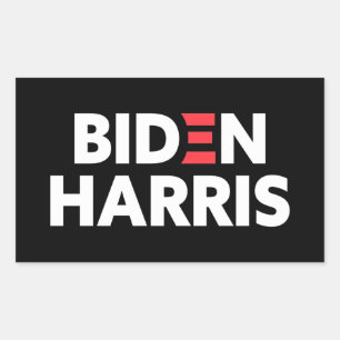 Verkiezingscampagne Biden/Harris Black en White Rechthoekige Sticker