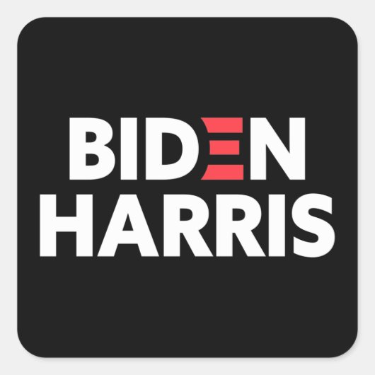 Verkiezingscampagne Biden/Harris Black en White Vierkante Sticker (Voorkant)
