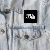 Verkiezingscampagne Biden / Harris Black & White Vierkante Button 5,1 Cm (In situ)