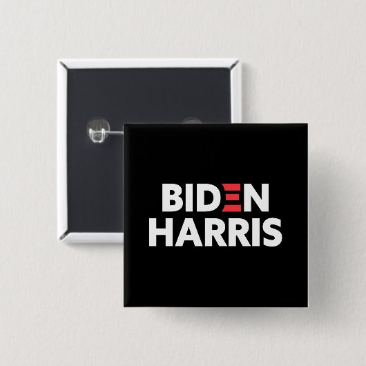 Verkiezingscampagne Biden / Harris Black & White Vierkante Button 5,1 Cm (Voorkant /achterkant)