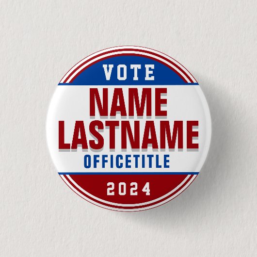 verkiezingscampagne Button rood, wit blauw (Voorkant)