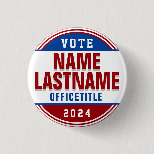 verkiezingscampagne Button rood, wit blauw