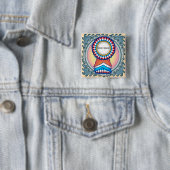 Verkiezingscampagne lint vierkante button 5,1 cm (In situ)