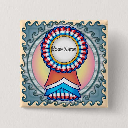 Verkiezingscampagne lint vierkante button 5,1 cm (Voorkant)